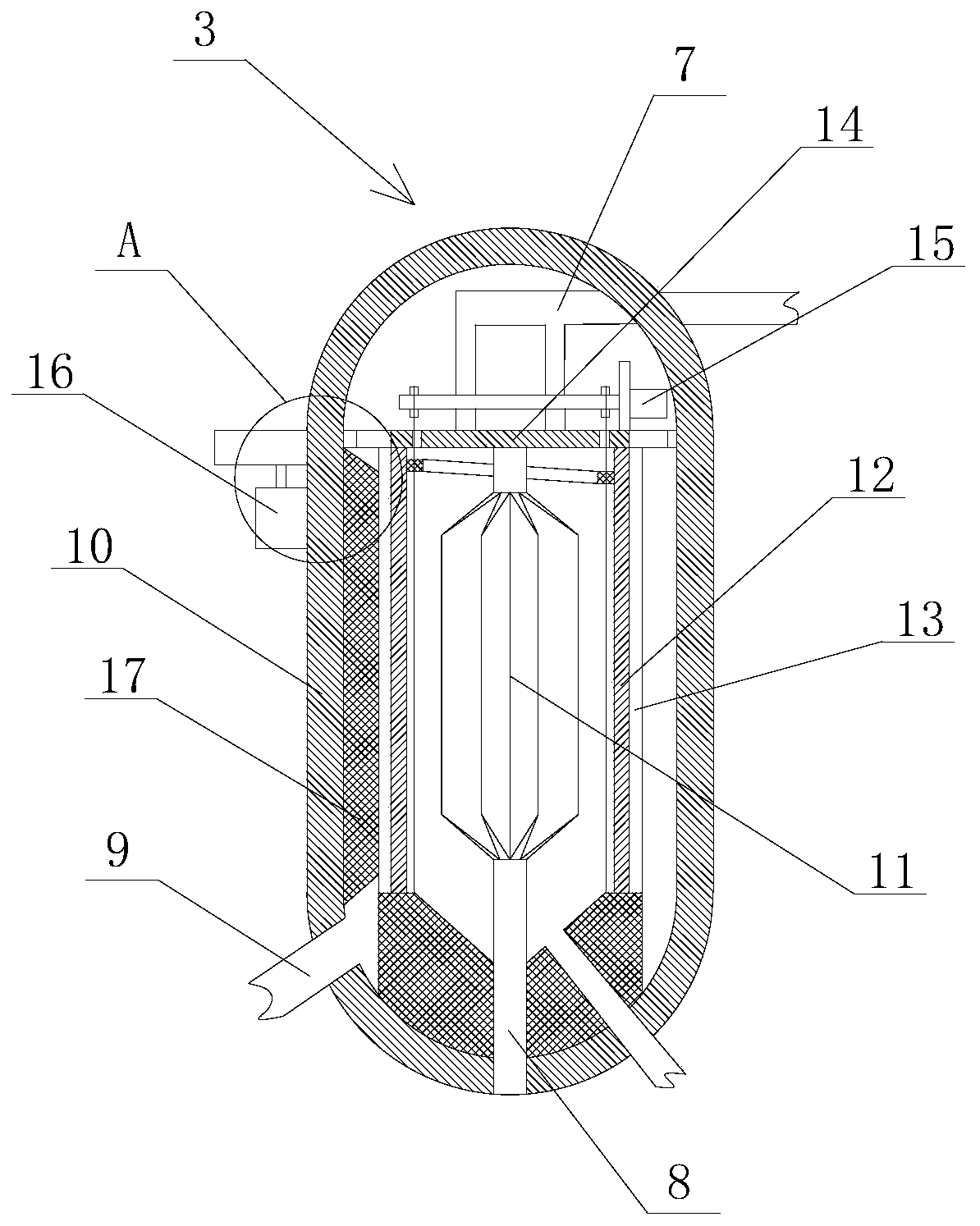 Centrifugal device for producing modified polyamide resin