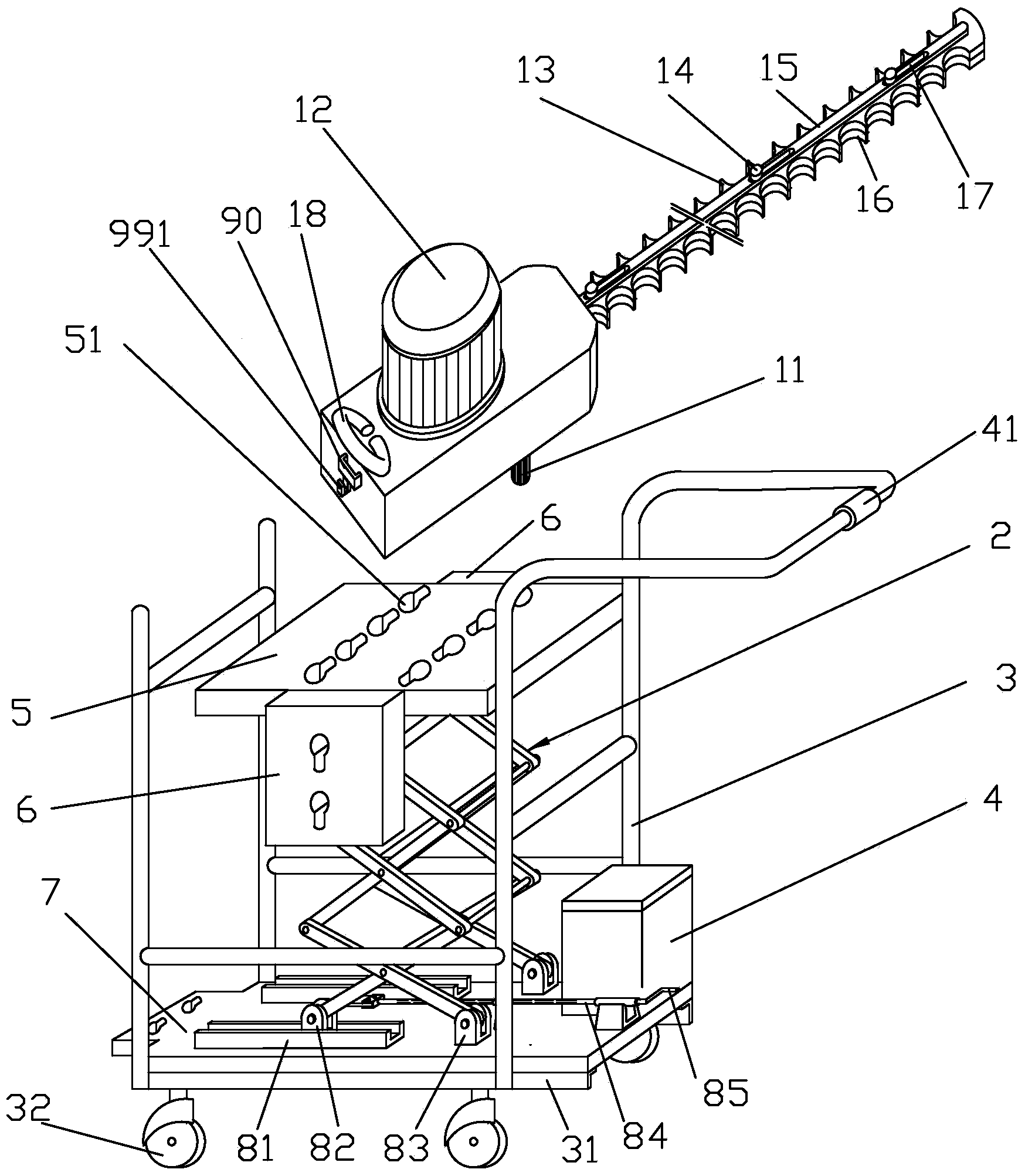 Hand-push type multifunctional plant pruning machine