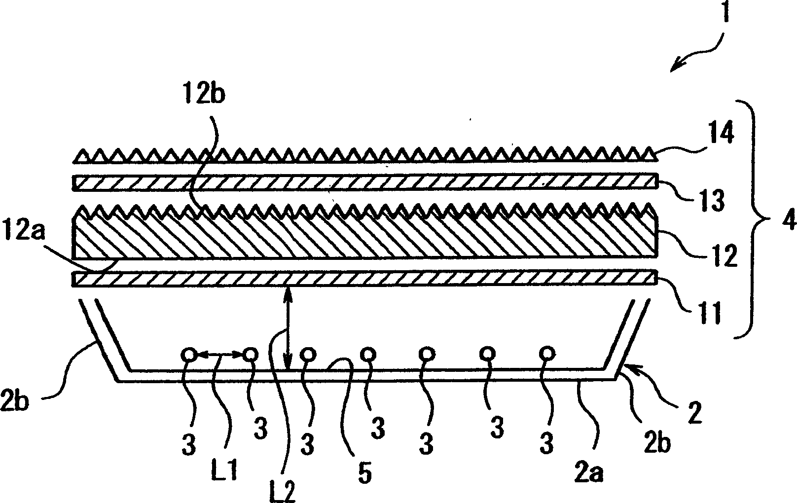 Luminous device and method of reducing fluorescent tube image of luminous device