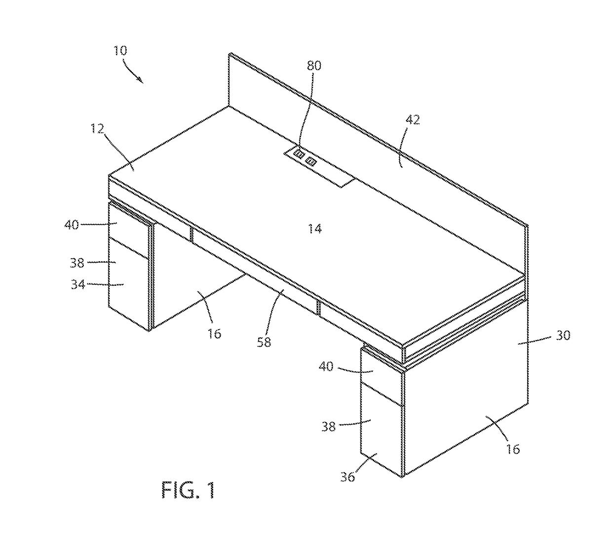 Height adjustable desk system