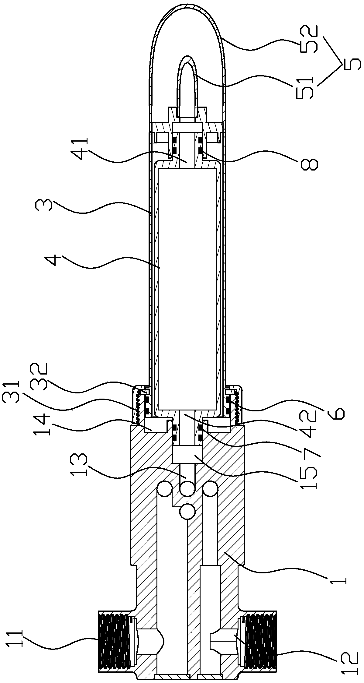 In-wall three-in-one water filtering faucet