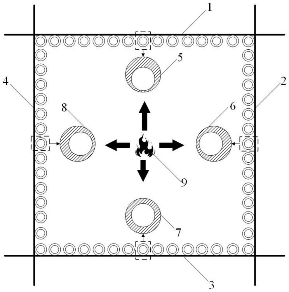 Supercritical carbon dioxide boiler cooling wall matched with non-uniform thermal load