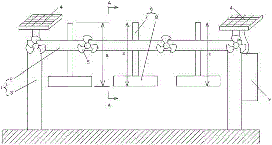 Wind-solar hybrid vehicle passing height limiting realization method