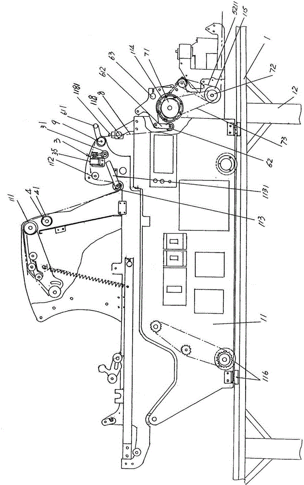 Stripping and fixing device of stretching machine