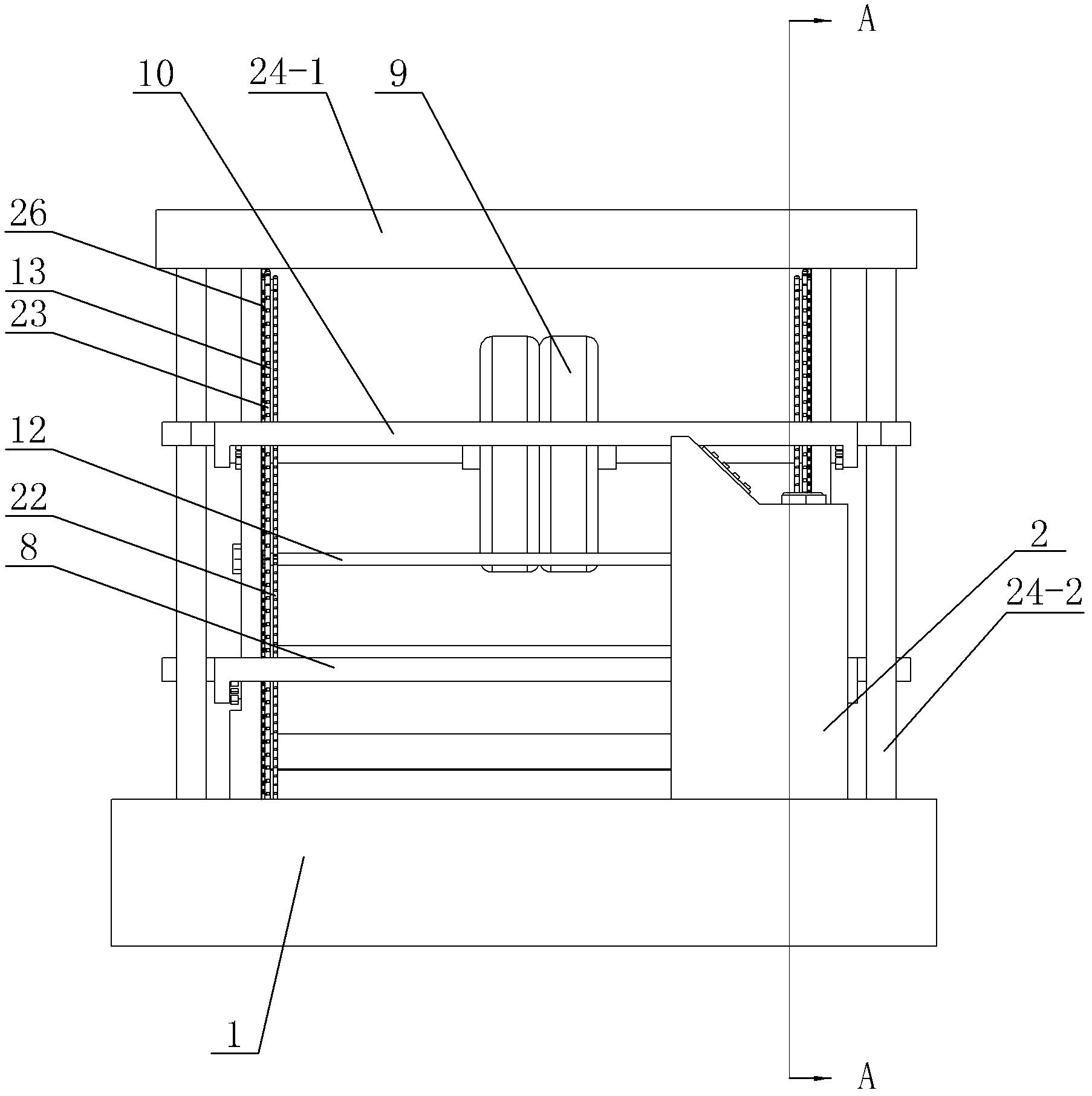 Accelerated loading test device for small full-size asphalt pavement