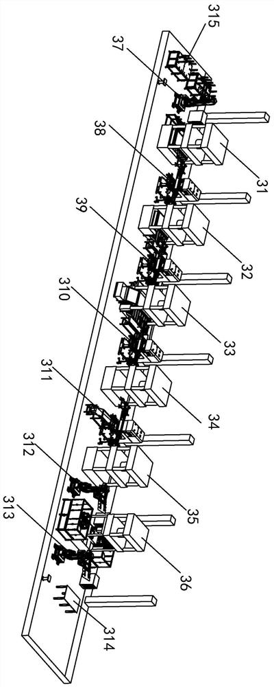 Robot feeding and stamping production line for household appliance box