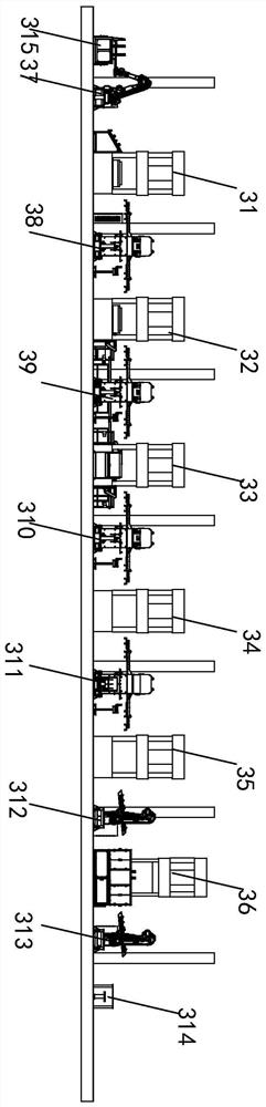 Robot feeding and stamping production line for household appliance box