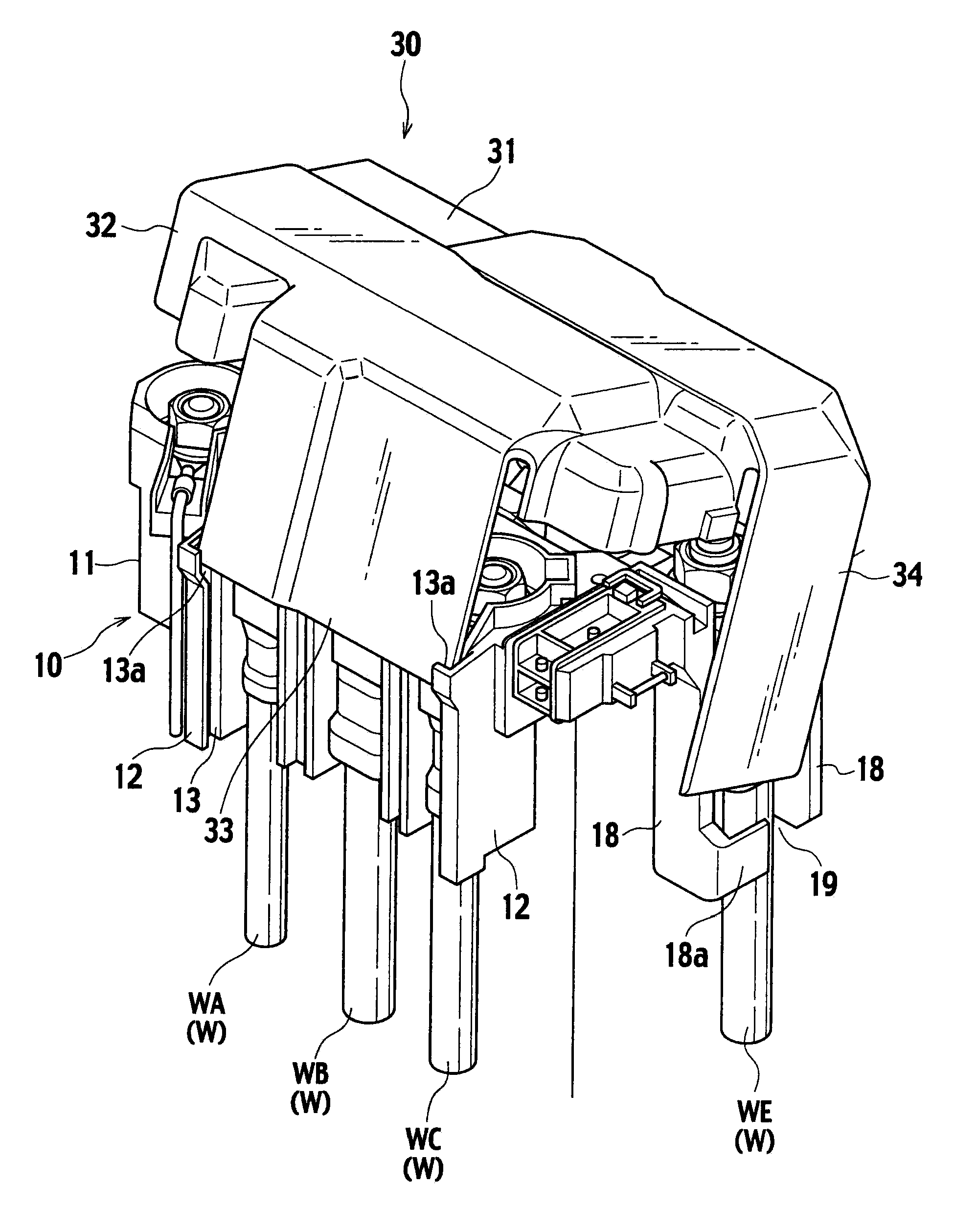 Protection cover attachment structure of battery-mounted fusible link unit