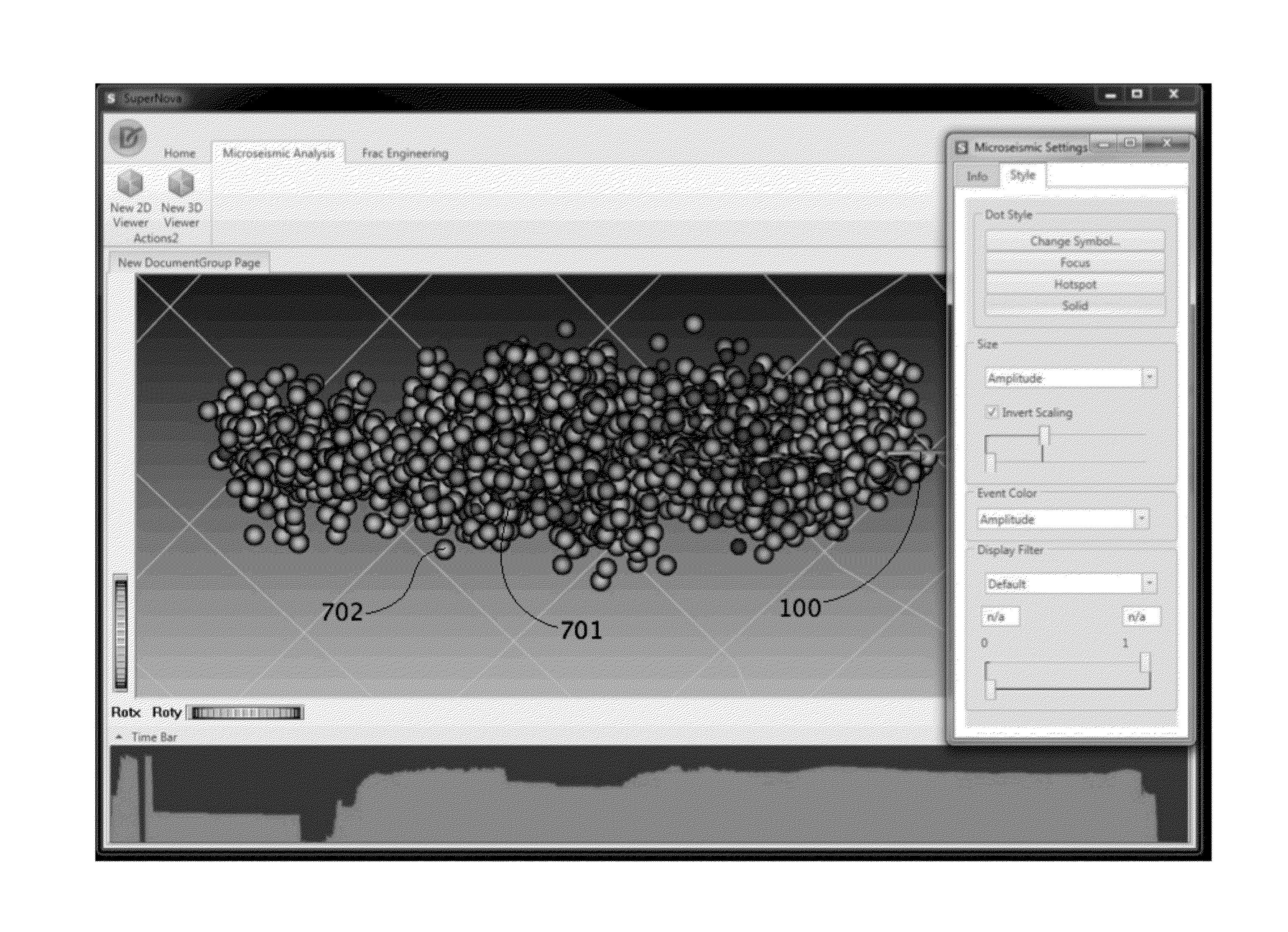 Method and Apparatus For Interactive 3D Visual Display of Microseismic Events