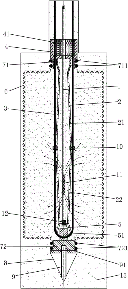 Embedded recoverable expansion anchor cable and construction method thereof