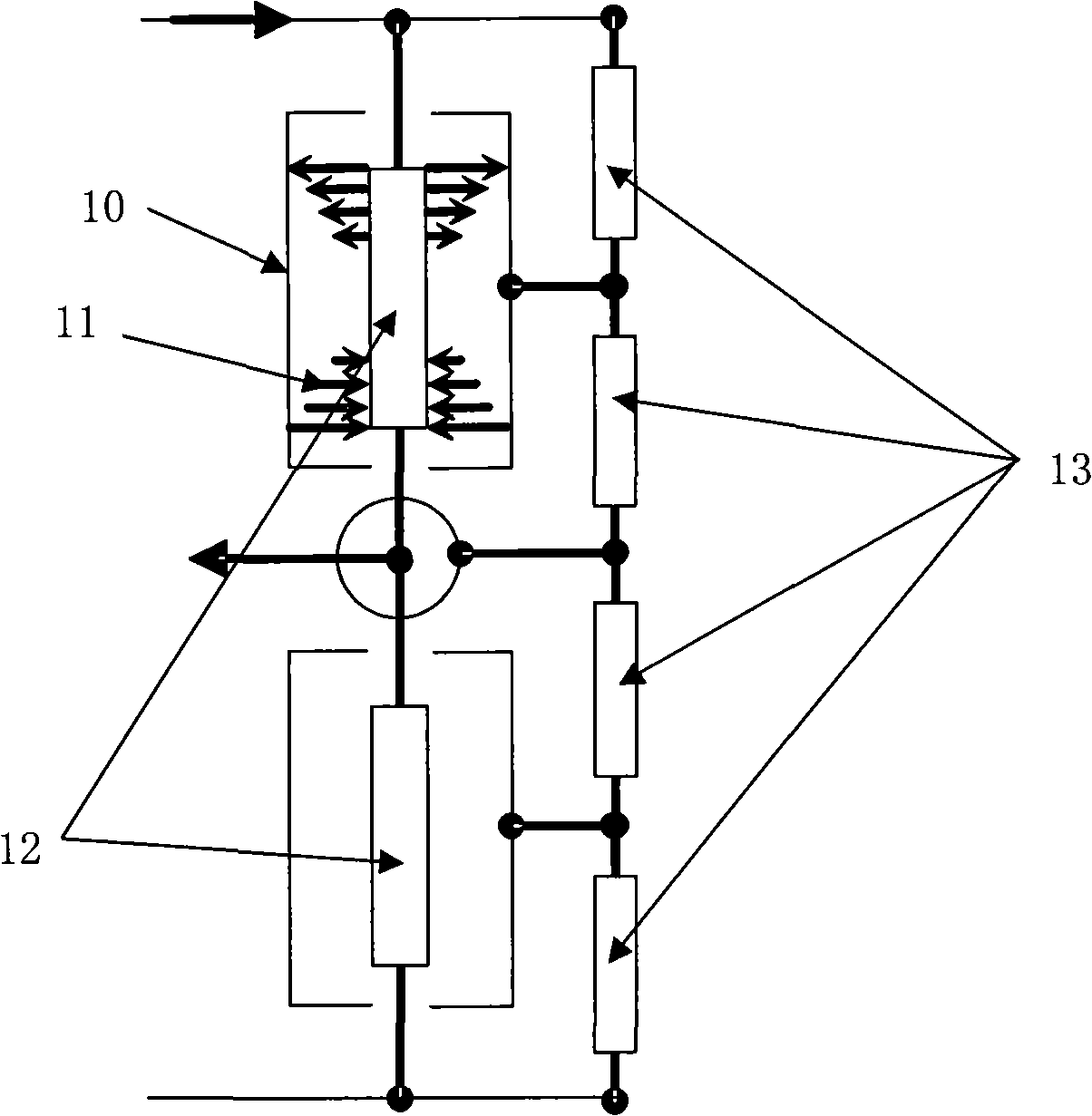 High value resistor, voltage divider based on the same