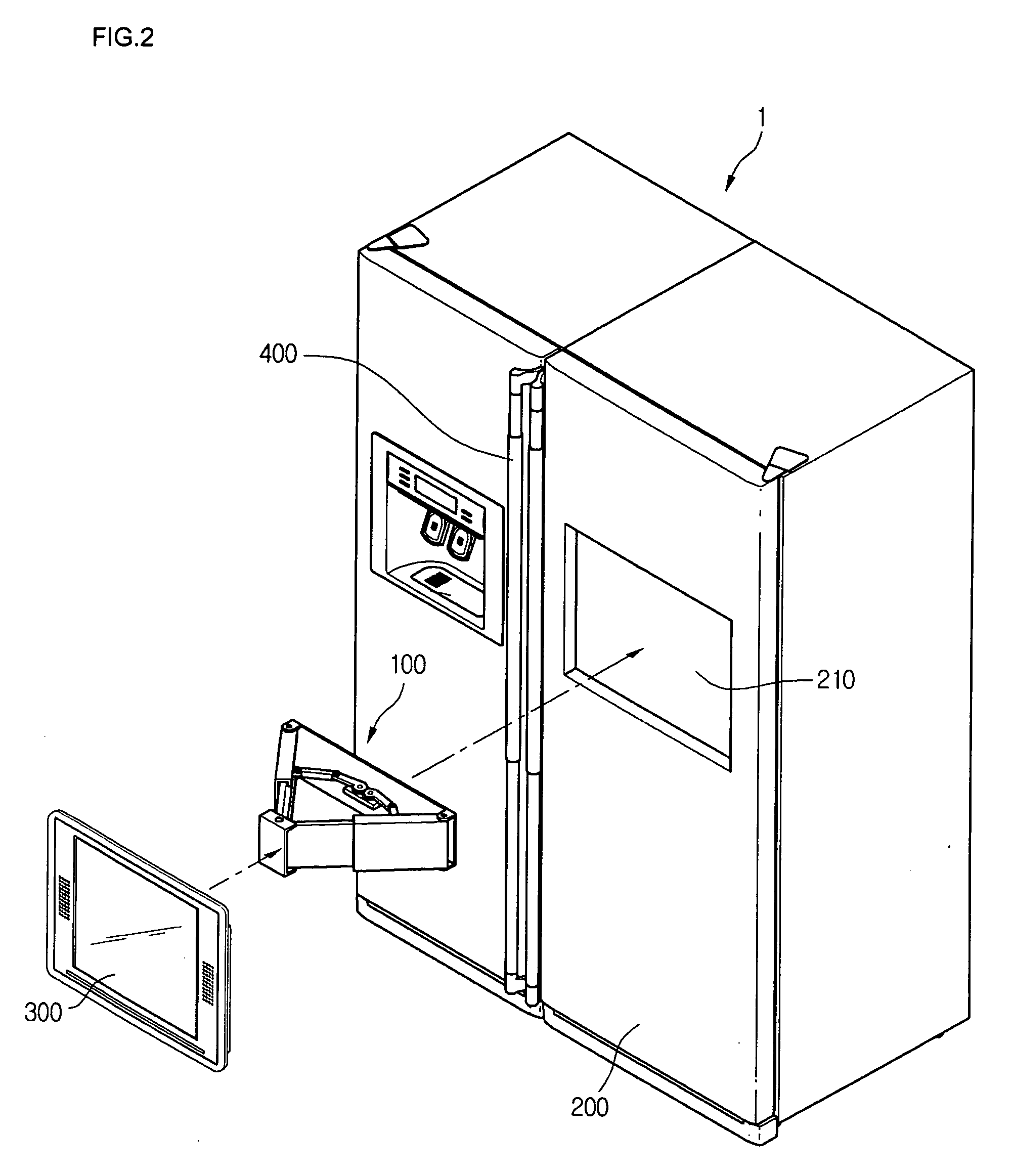 Refrigerator and guide apparatus for display of refrigerator