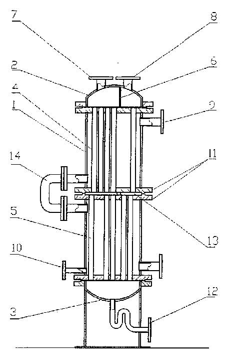 Constant flow velocity steam-water heat exchanger