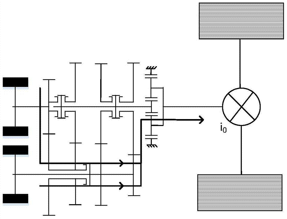 A longitudinal dual-motor power shift transmission