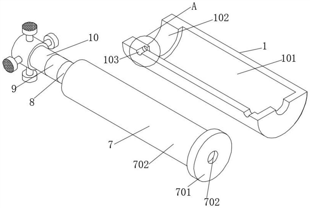 A telescopic spraying device for electroplating the inner wall of the conveying cylinder