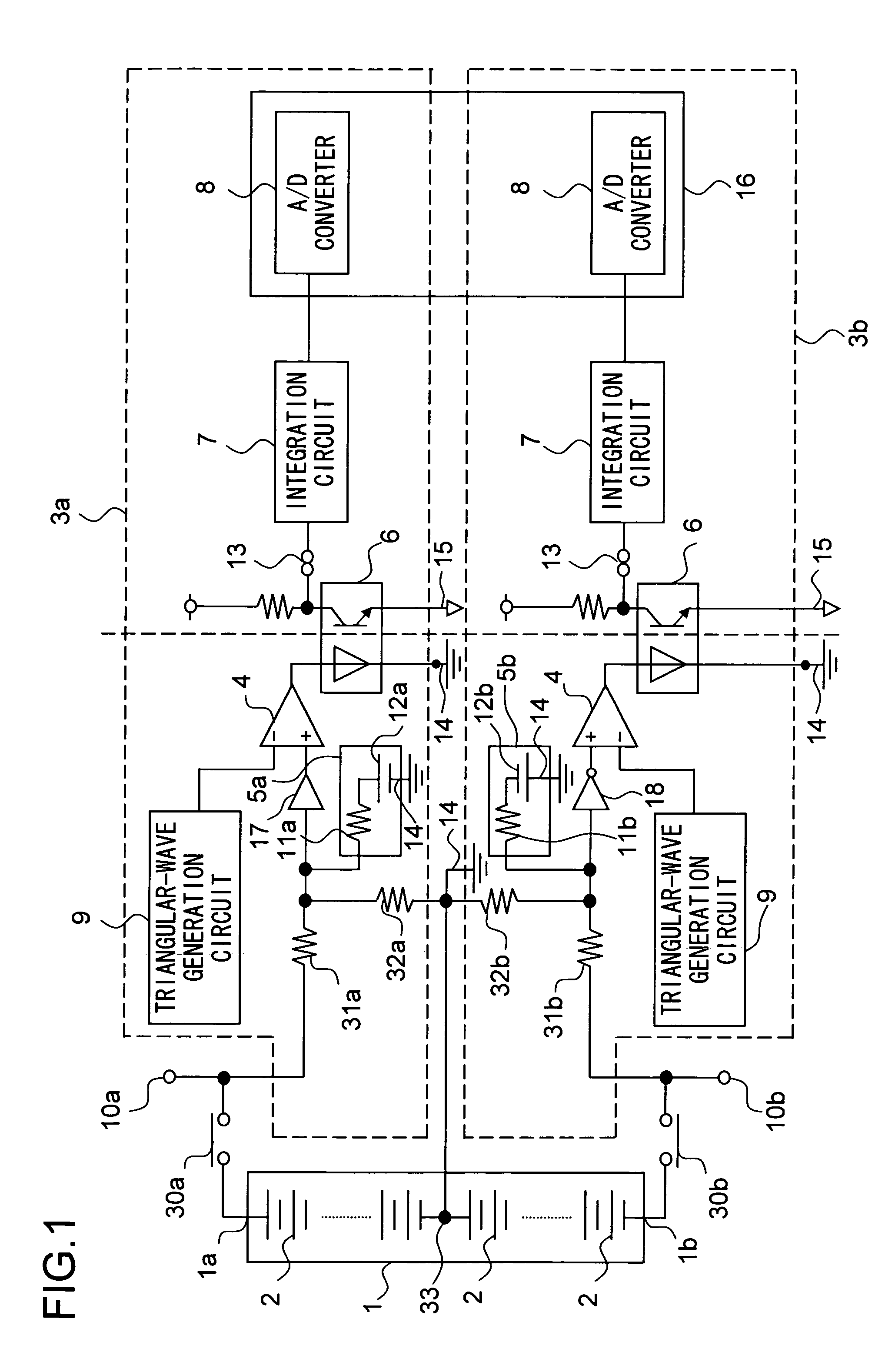 Power supply apparatus for detecting battery voltage and the portions of faults