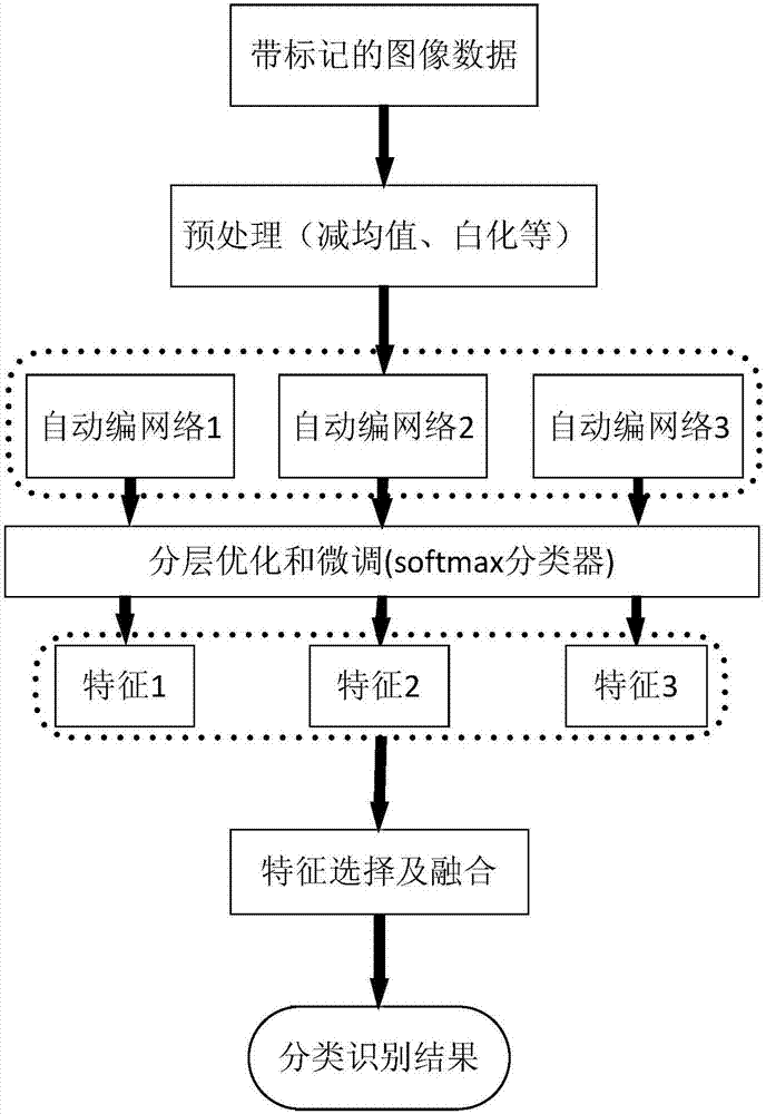 Depth feature representation method based on multiple stacked auto-encoding