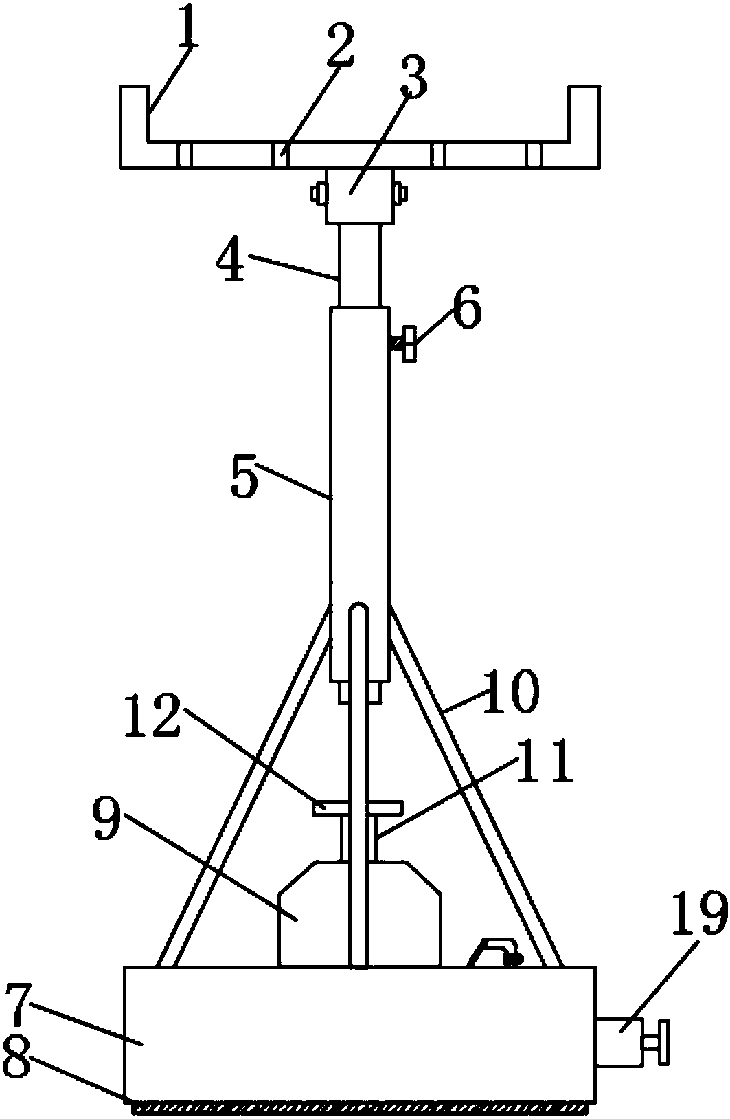 Novel support capable of being stably placed conveniently for teaching projector