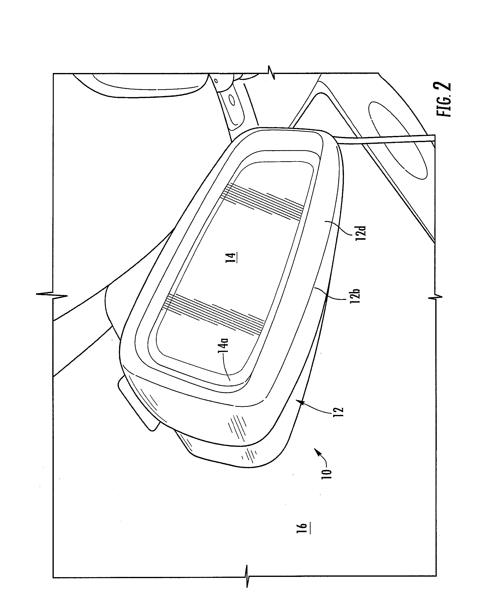 Vehicle interior rearview mirror assembly with actuator