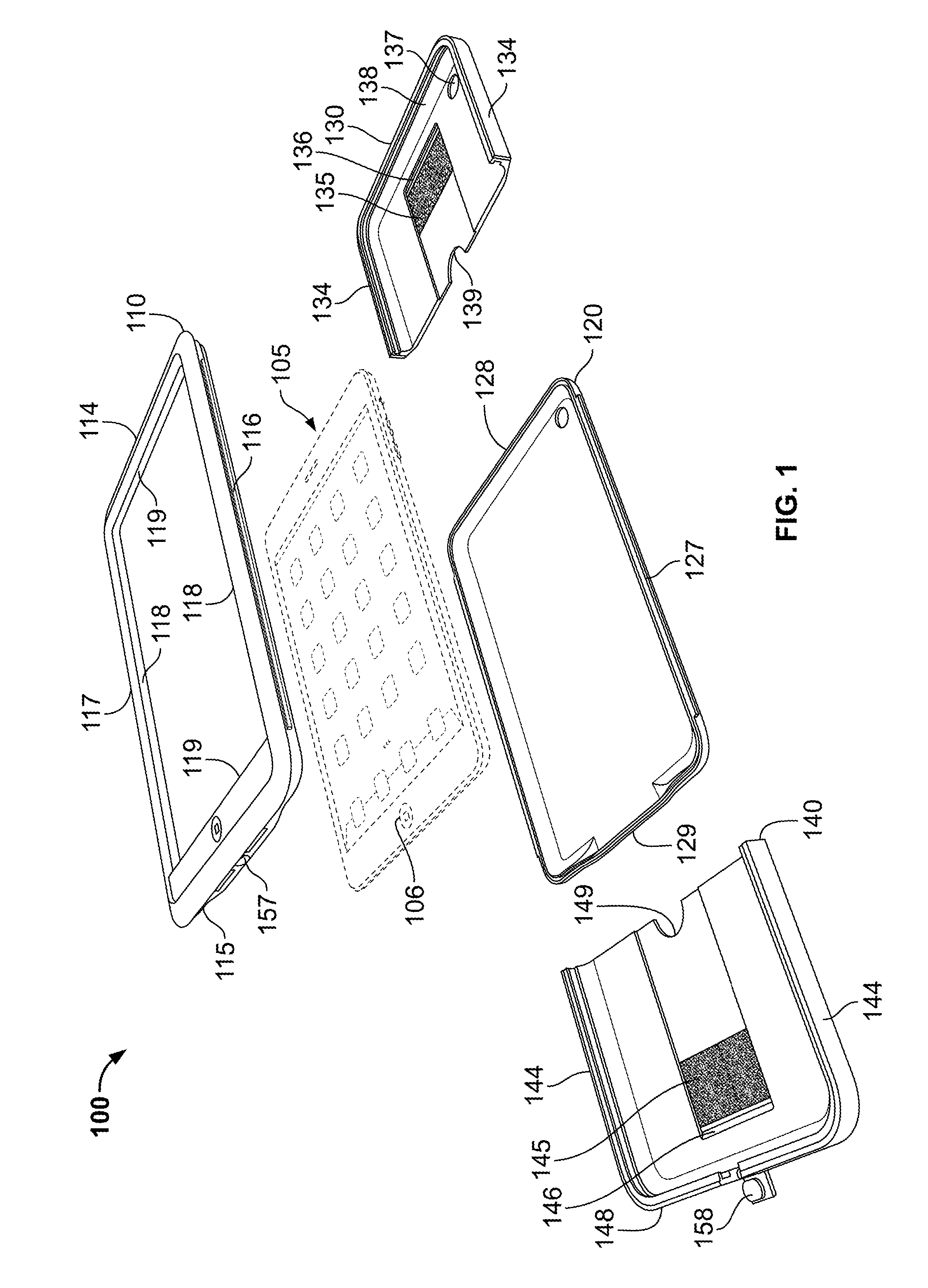 Door securement mechanism for waterproof encasement