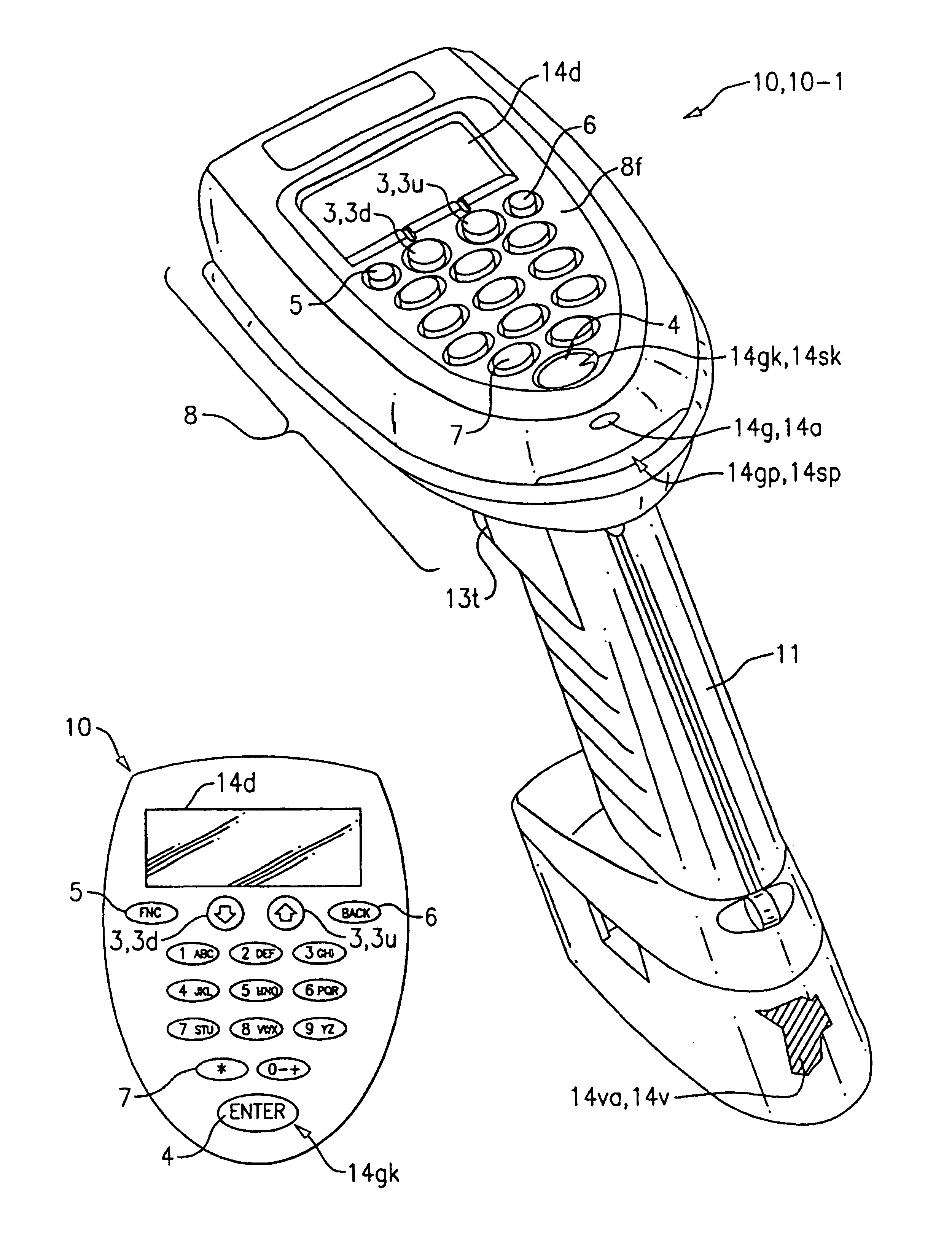 Optical reader comprising soft key including permanent graphic indicia