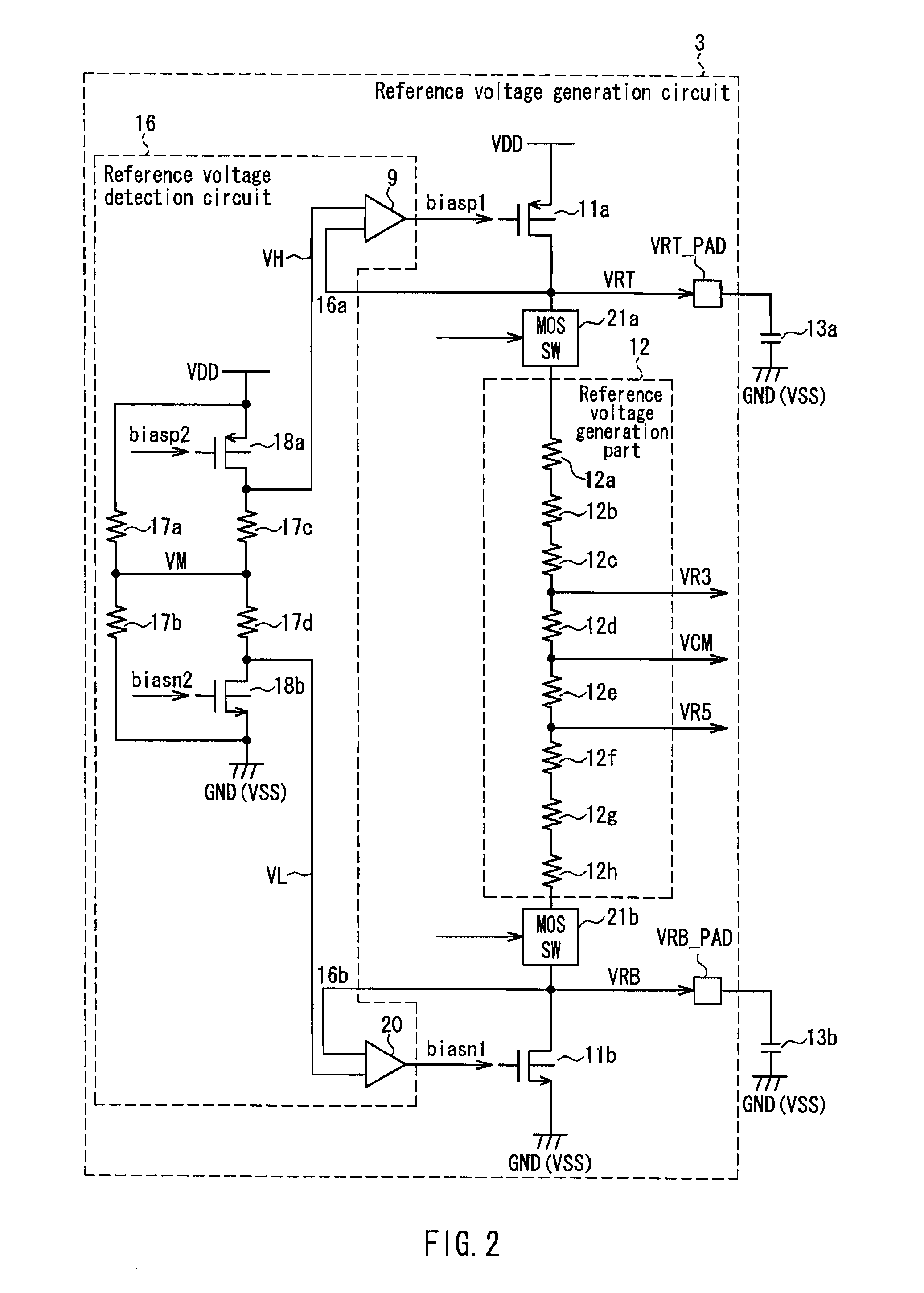 Reference voltage generation circuit, a/d converter and d/a converter