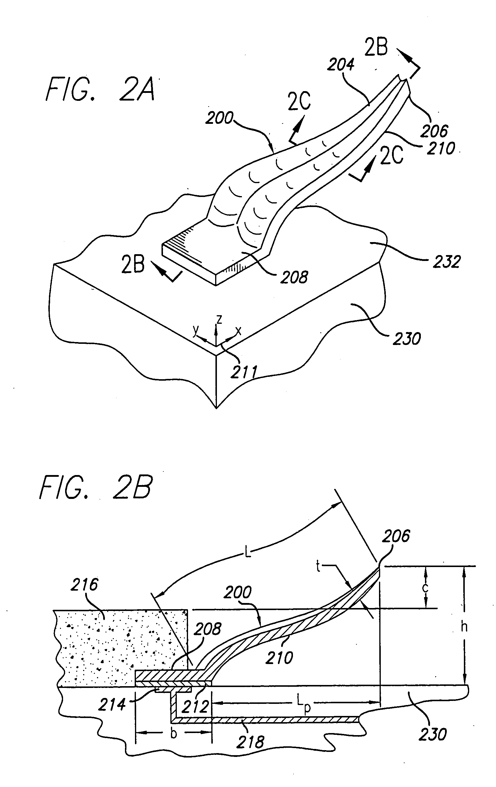 Electronic components with plurality of contoured microelectronic spring contacts