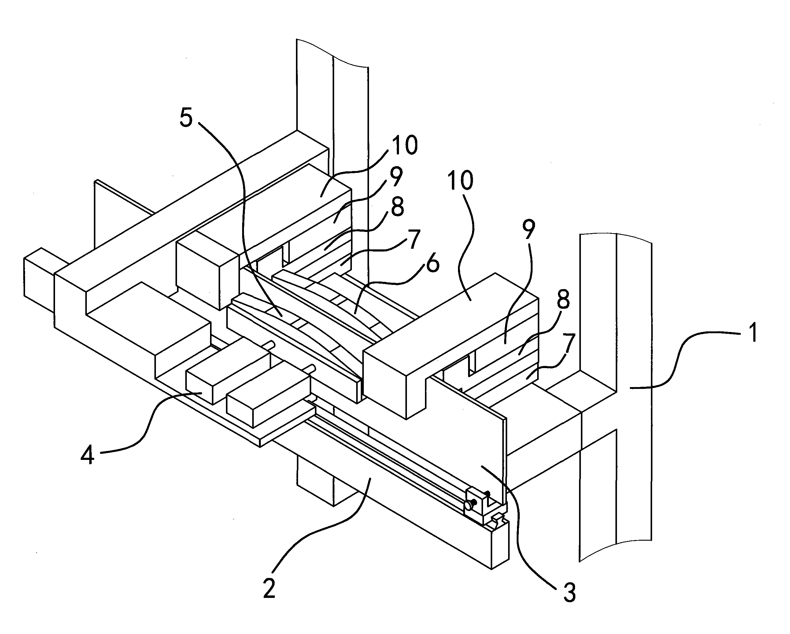 Saw plate positioning device for gang saw welder