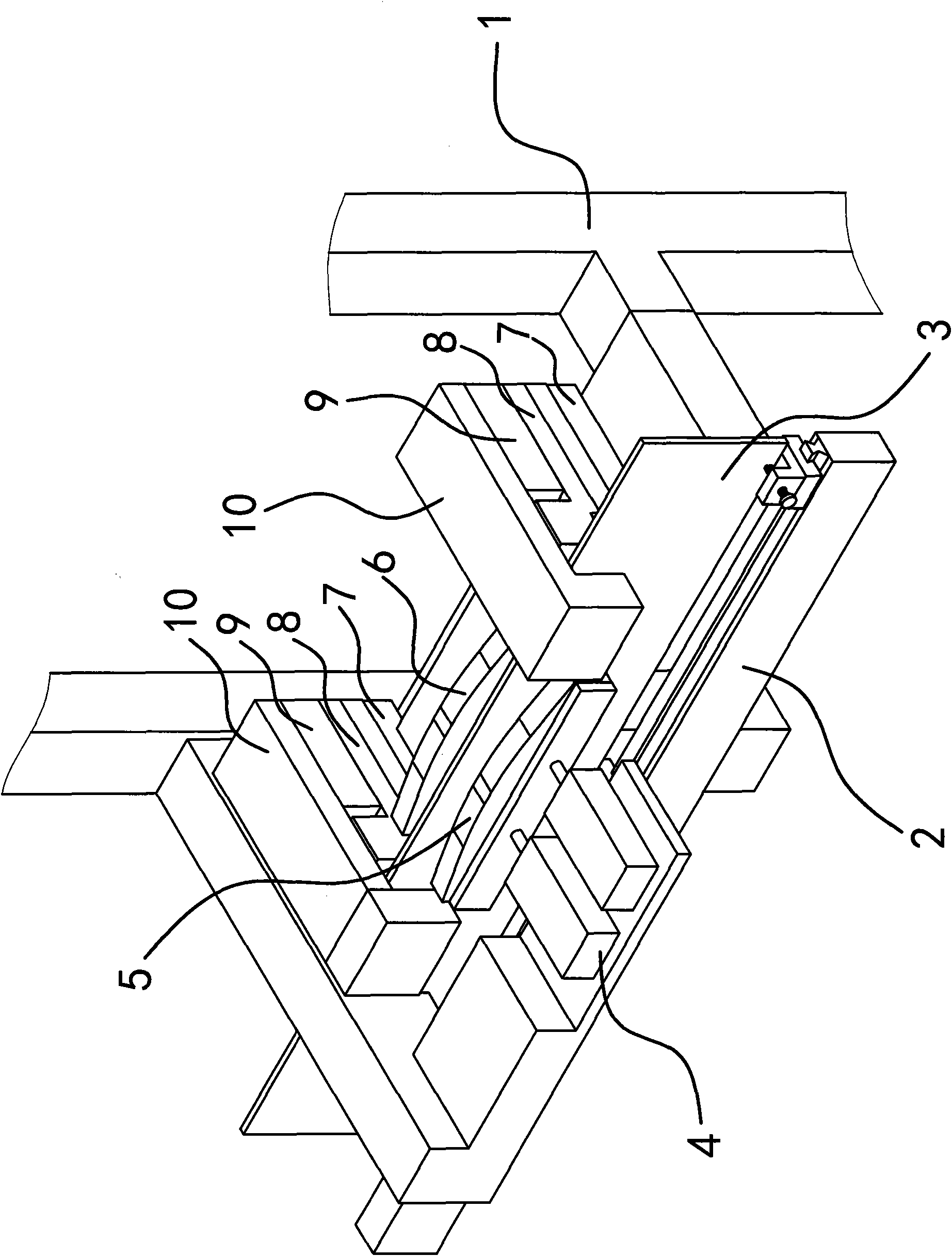 Saw plate positioning device for gang saw welder