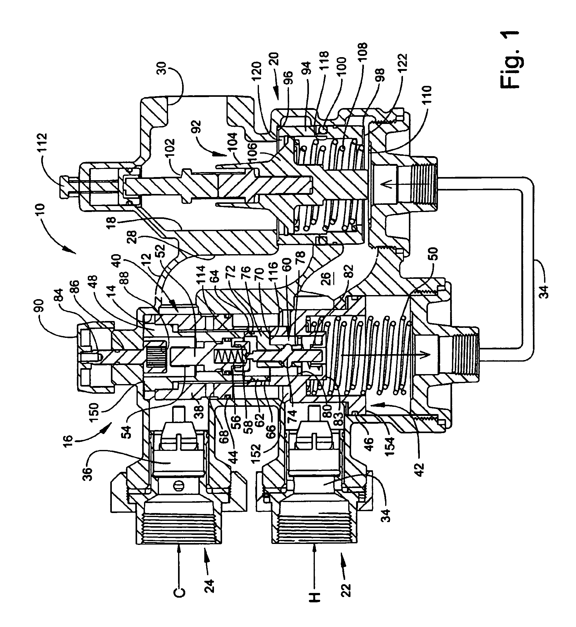 Variable flow fluid tempering valve