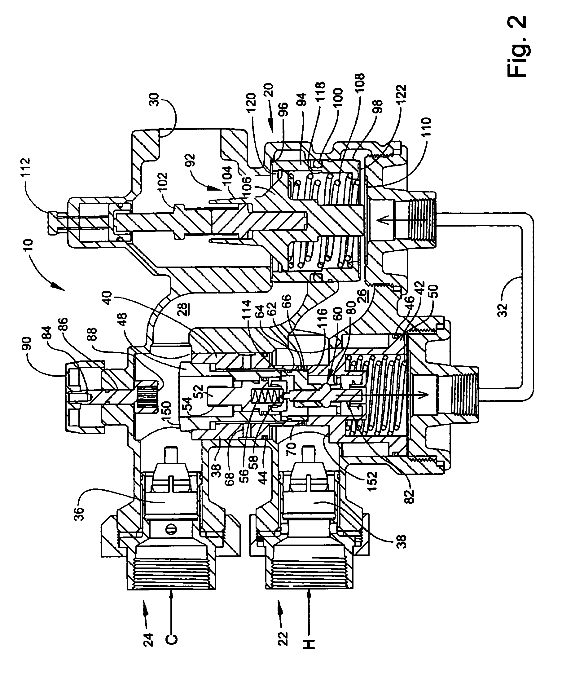 Variable flow fluid tempering valve