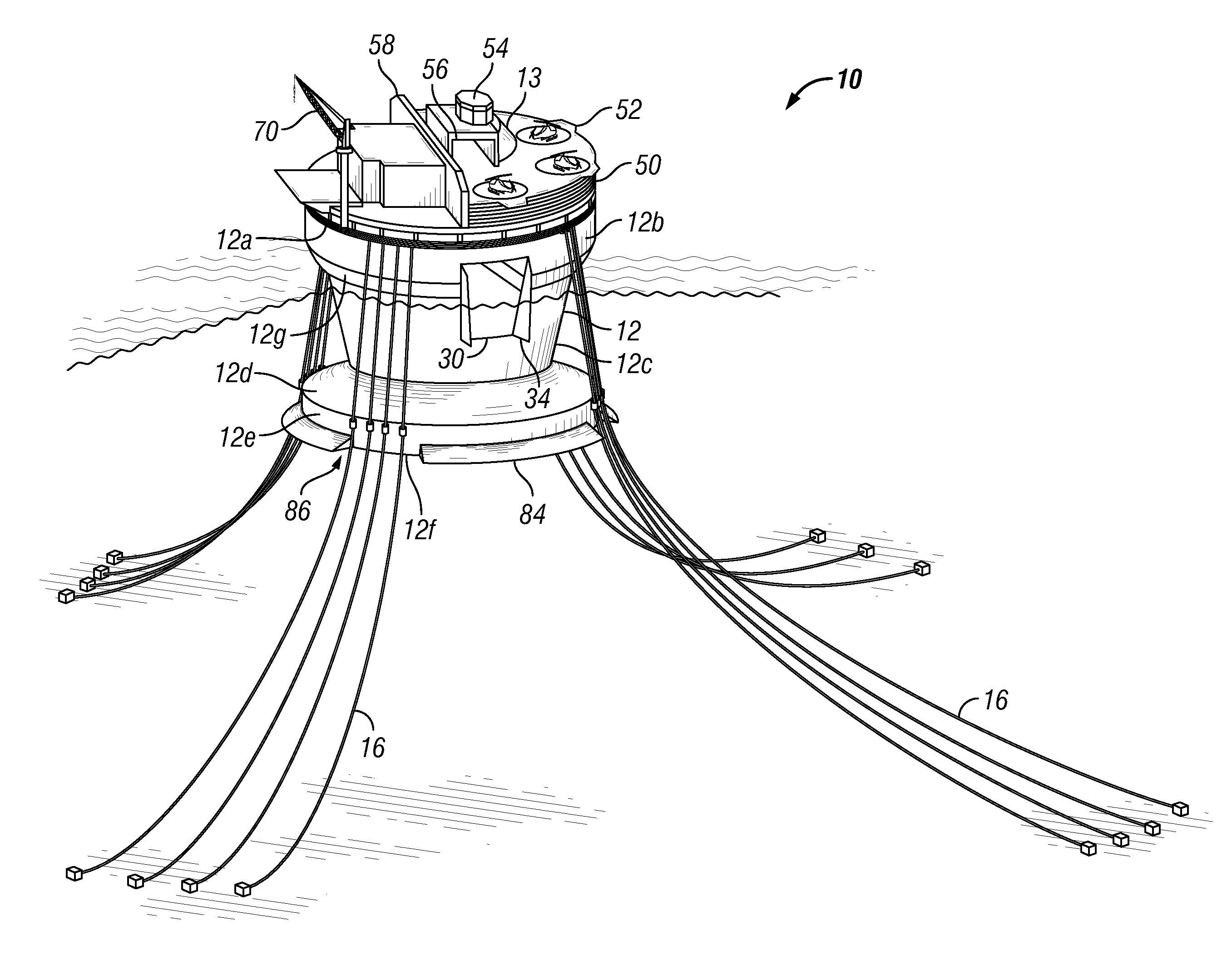 Stable offshore floating depot