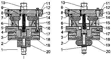 Bidirectional internal lock pressure riveting connecting device