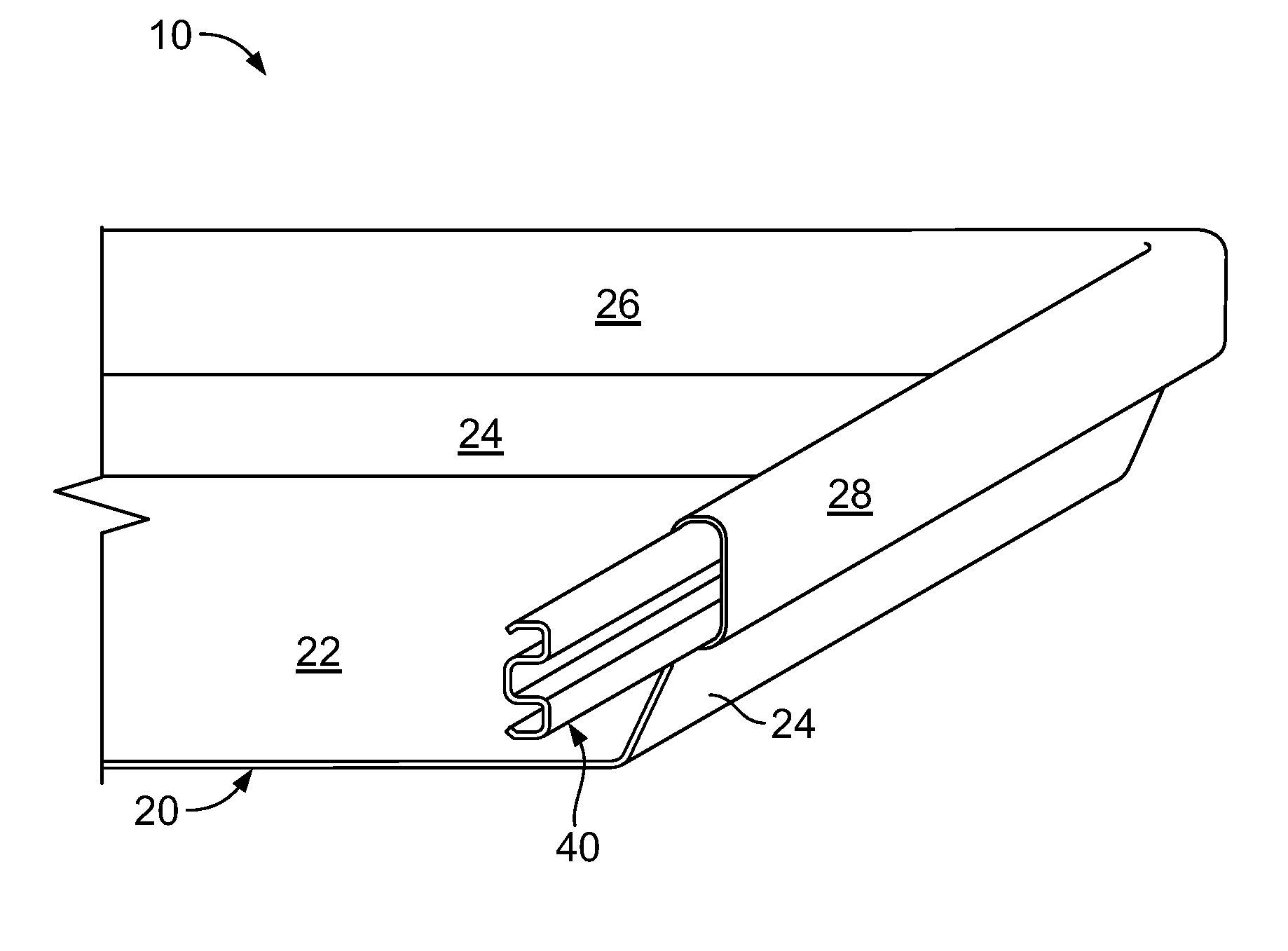 Industrial baking tray with contoured reinforcement band