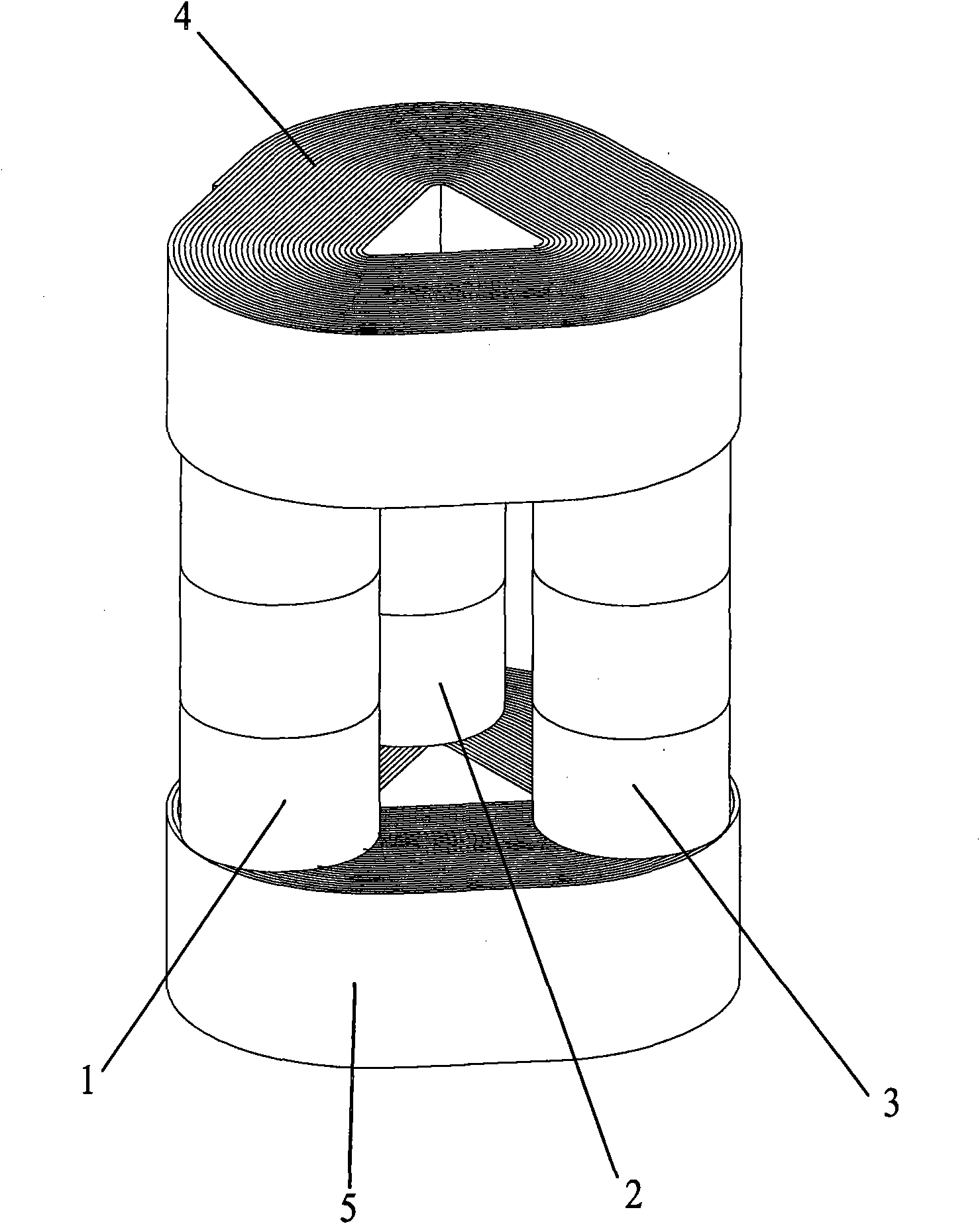 Amorphous alloy delta transformer core