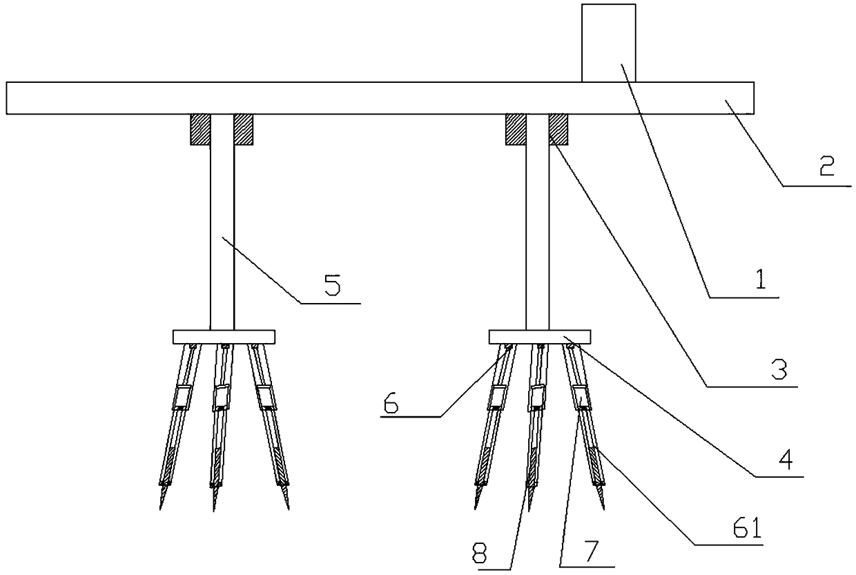 Fixing device for bamboo pile removal machinery