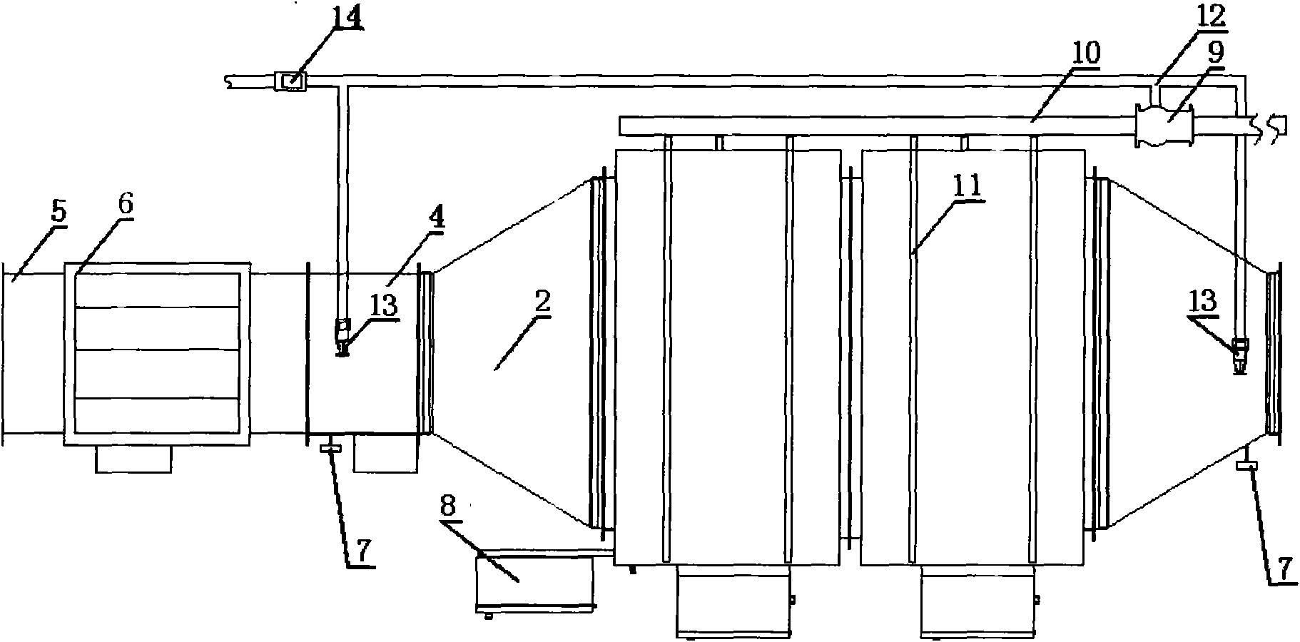 Electrostatic lampblack purifying device with fire extinguishing device