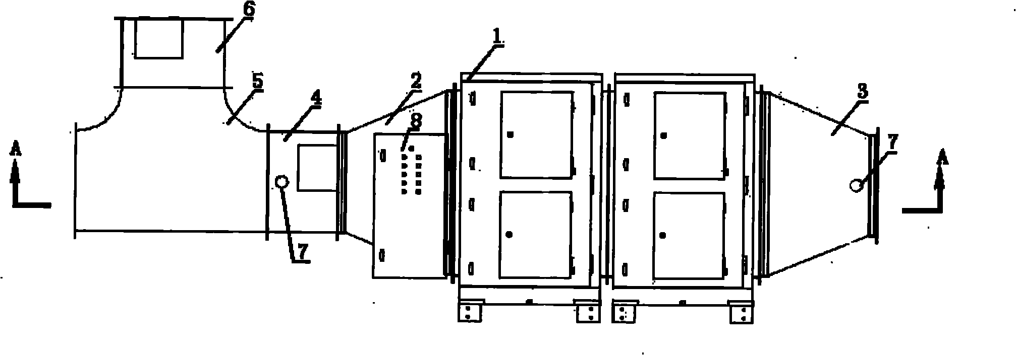 Electrostatic lampblack purifying device with fire extinguishing device