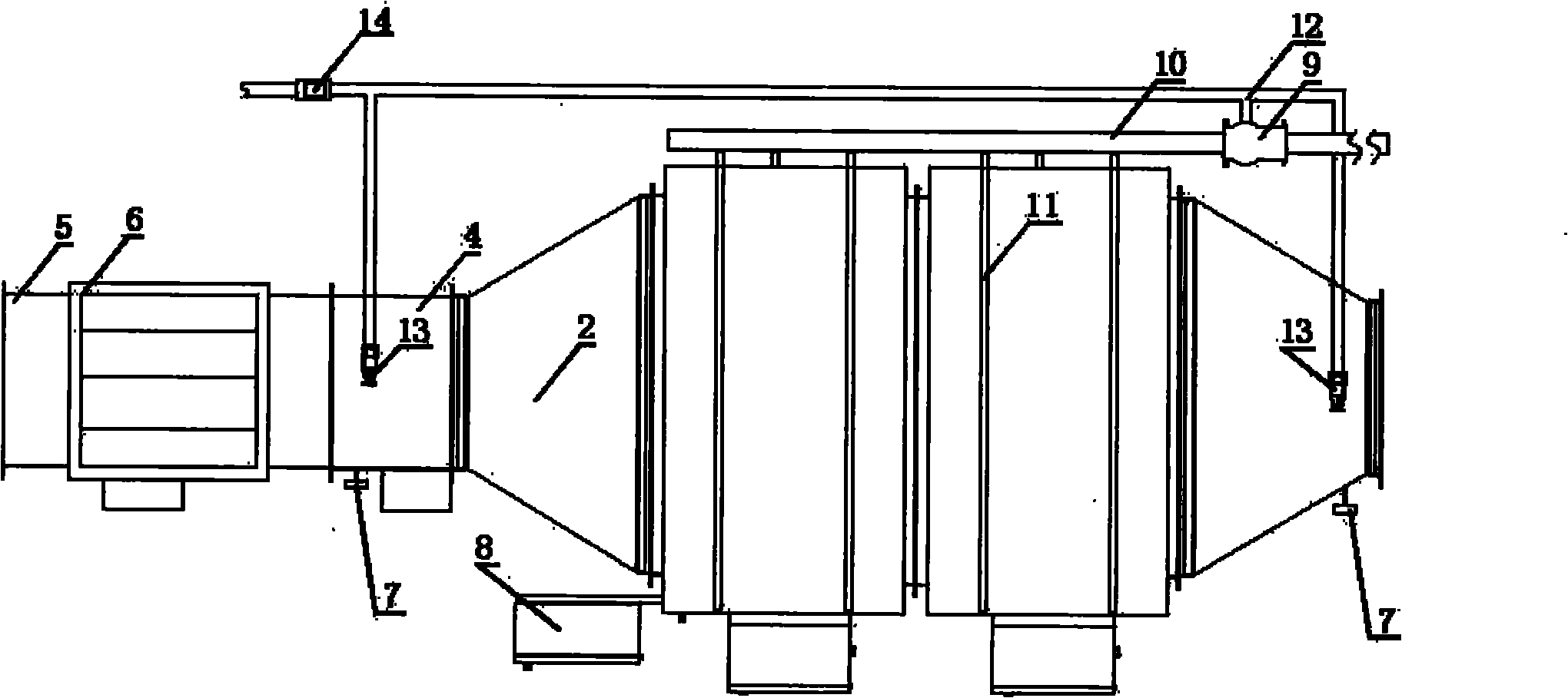 Electrostatic lampblack purifying device with fire extinguishing device