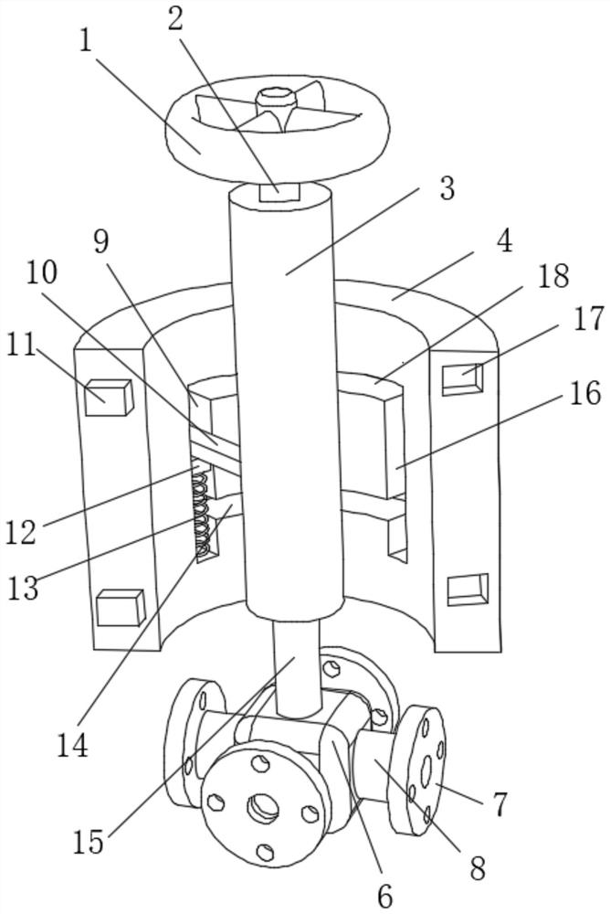 Four-way ball valve operating mechanism capable of avoiding misoperation