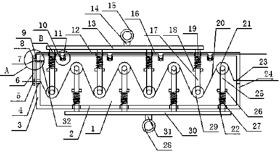 Direct elastic type kitting jacquard circular knitting machine yarn conveying buffer storage device