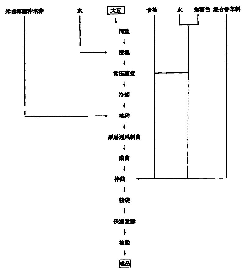 Aspergillus oryzae type novel technique for producing fermented soya bean