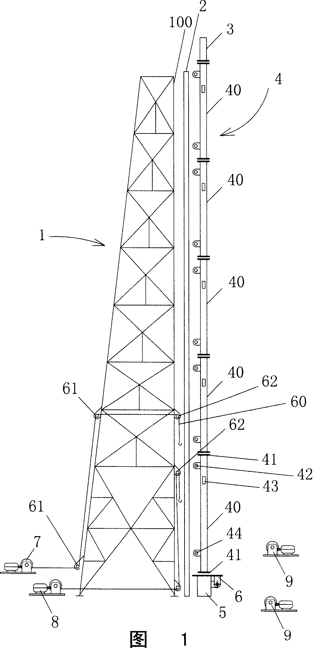 Self unloading binding overhead torch, its loading and unloading system and its loading and unloading method