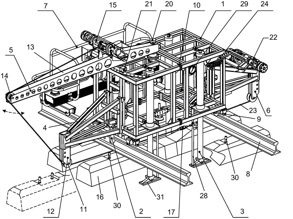 Hydraulic sleeper replacement machine and its replacement method