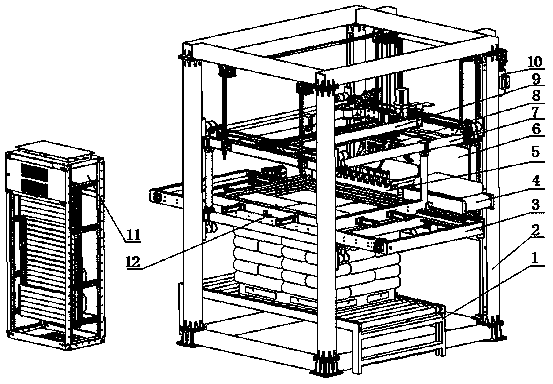 High-speed bagged material stacking machine