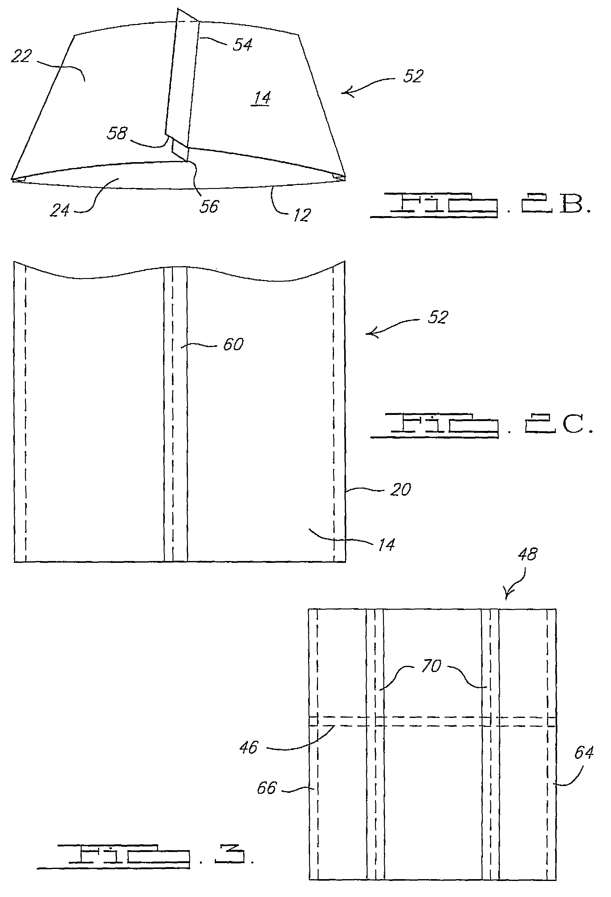 Flexible pouch with curvilinear shape and method of forming