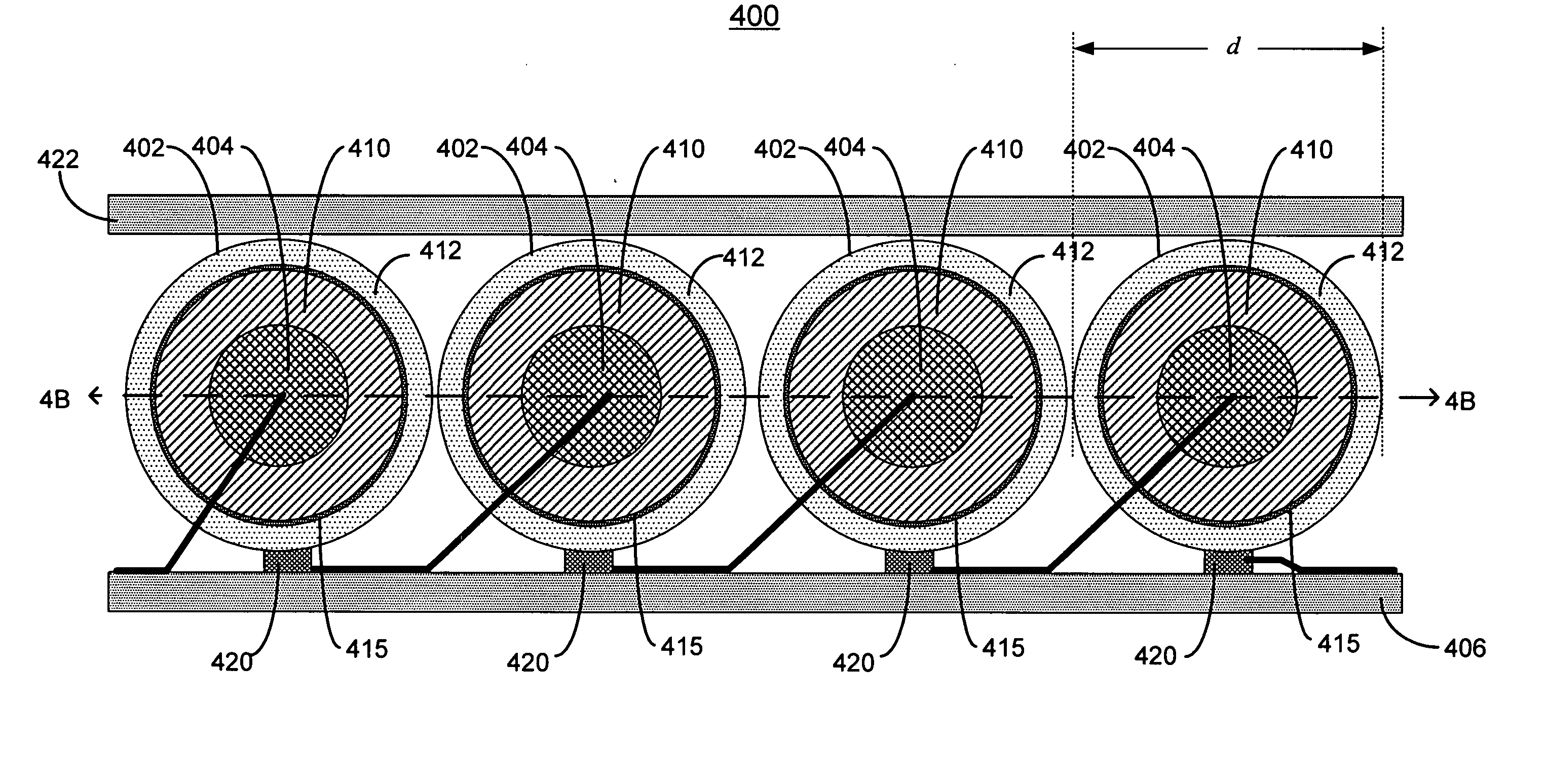 Bifacial elongated solar cell devices with internal reflectors