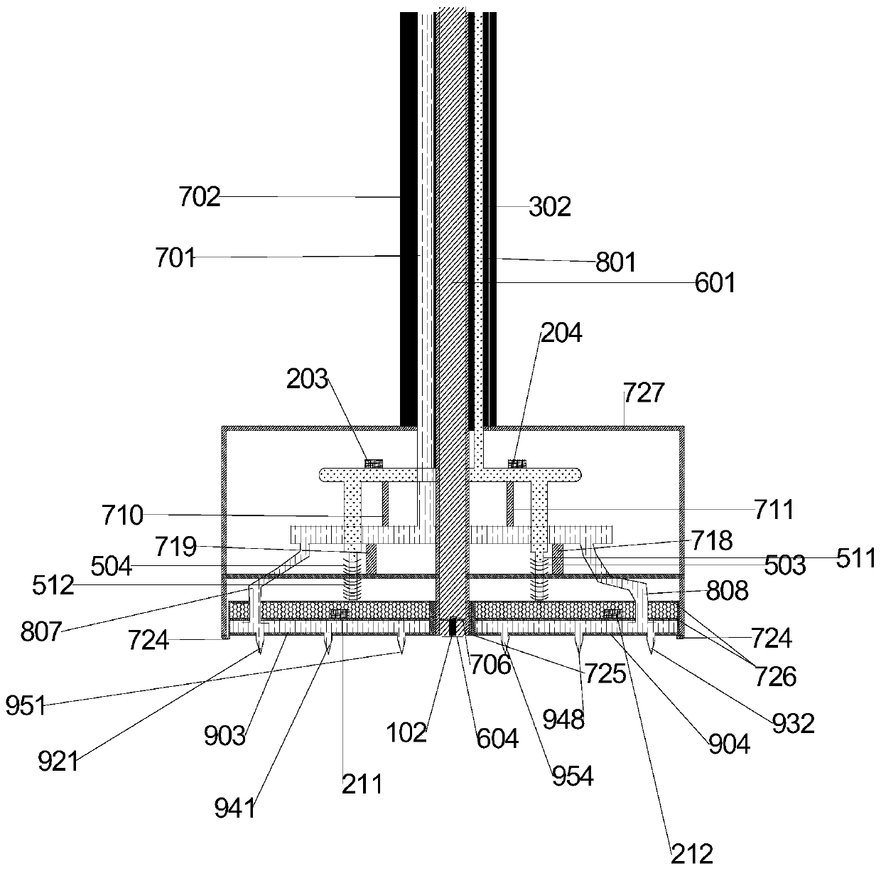 Balanced telescopic full hydraulic drilling and cutting device for soft and hard formations