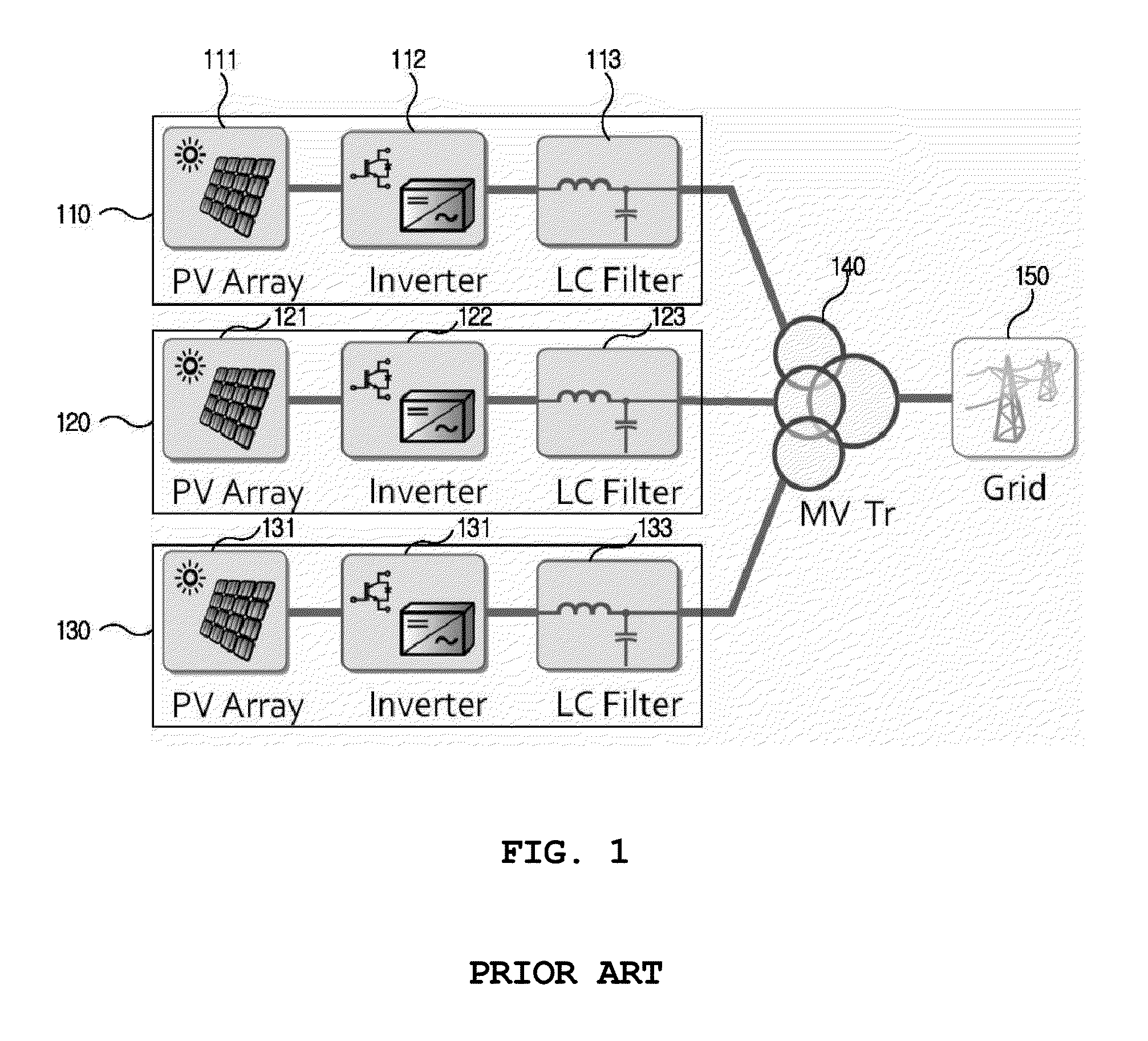 Photovoltaic generation system using parallel inverter connected grid