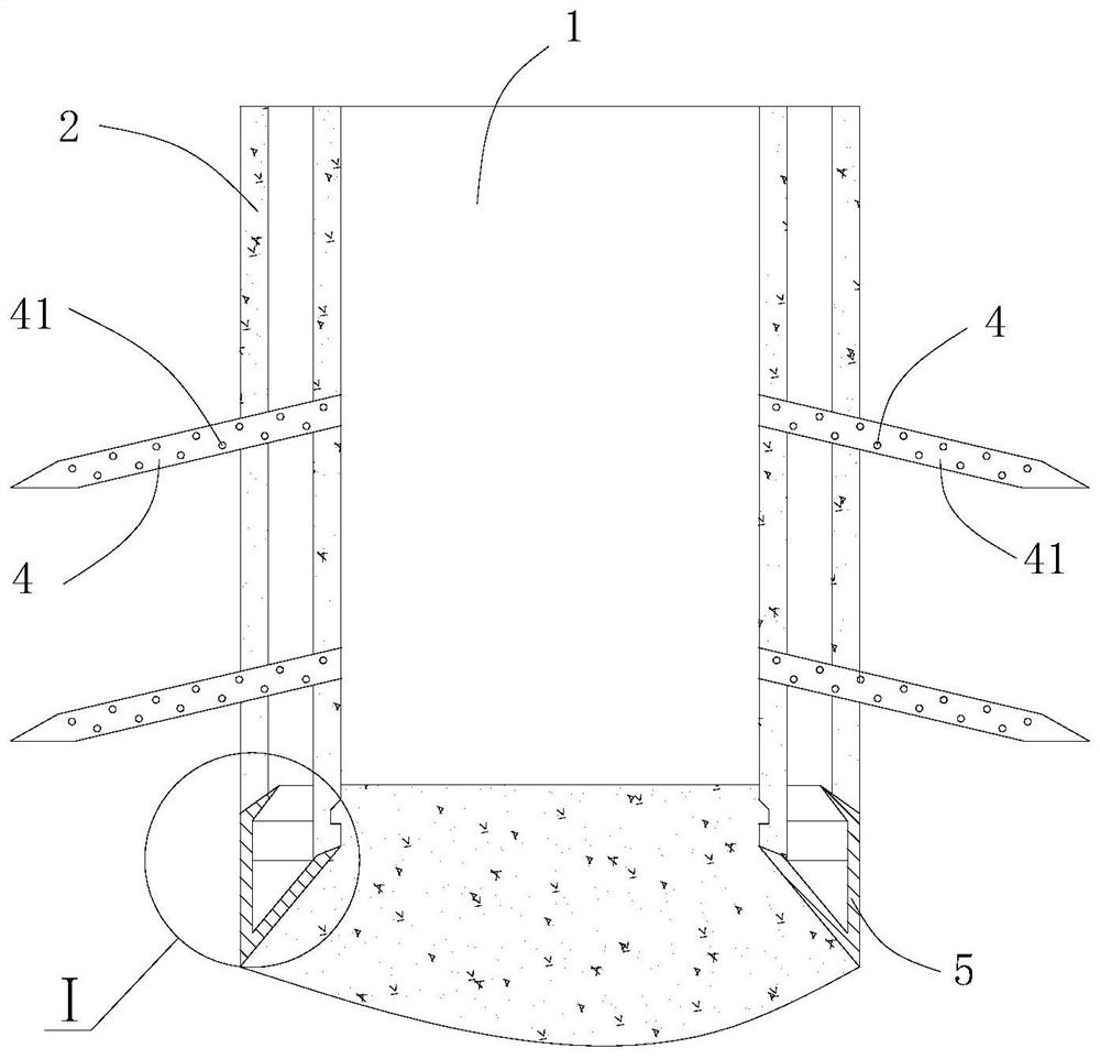 Double-wall concrete open caisson structure and construction method thereof